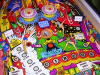 Image # 40441: Circus Middle Playfield 
(The pop bumper caps do not match the game in the flyer and might not be original to this game.)