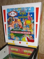 Image # 34665: King of Diamonds Stern Prototype - Backglass 
(Photographed at Chicago Pinball Expo 2006.)