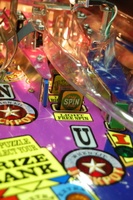 Image # 36260: Wheel Of Fortune Early Production on Assembly Line 
(Images 36235 through 36269 show one of the first ten or so games being assembled at the factory. Some playfield parts may have not yet been installed on this playfield.)
