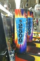 Image # 36268: Wheel Of Fortune Early Production on Assembly Line 
(Images 36235 through 36269 show one of the first ten or so games being assembled at the factory. Some playfield parts may have not yet been installed on this playfield.)