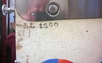 Image # 61612: Loop the Loop Cabinet Serial Number 
(Serial number LL 1660.)