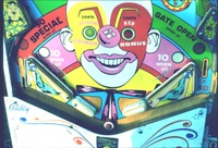 Image # 36935: Loop the Loop Lower Playfield 
(The post between the flippers is likely not original to this version for Italy.)