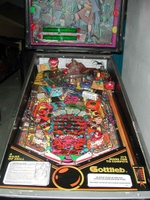 Image # 31735: Class of 1812 Cabinet - Front View 
(The large hand is missing from the upper right corner of the playfield.)