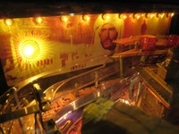Image # 42309: Indiana Jones Sample Game - Playfield - Detail 
(Serial number E 216297.)