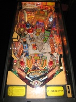 Image # 42302: Indiana Jones Sample Game - Illuminated Playfield 
(Serial number E 216297.)