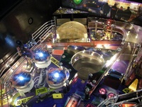 Image # 38842: CSI Prototype - Upper Left Playfield Detail 
(Serial number 221380.)