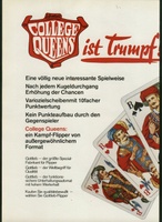 Image # 23029: College Queens German Ad, Left Side 
(From the German operator magazine Automaten Markt, October 1969. Playing cards are inexplicably featured in this ad.)