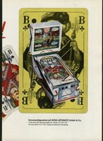 Image # 23030: College Queens German Ad, Right Side 
(From the German operator magazine Automaten Markt, October 1969. Playing cards are inexplicably featured in this ad.)
