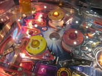 Image # 44117: Iron Man Sample Game - Upper Playfield 
(Serial number E 225185.)