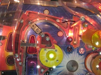Image # 44120: Iron Man Sample Game - Playfield - Detail 
(Serial number E 225185.)