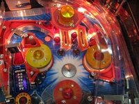 Image # 45186: Iron Man Pop Bumper Area 
(Serial number E 225266.)