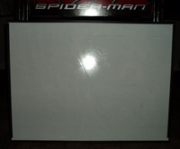 Image # 47808: Spider-Man� (Black Suited) Backglass - Reverse 
(Serial number 214536.)