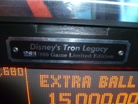 Image # 55783: Disney TRON Legacy (Limited Edition) Limited Edition Plaque 
(Limited Edition number 283 of 400. Cabinet serial number is 230914.)