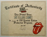 Image # 51304: The Rolling Stones (Limited Edition) Limited Edition Certificate 
(Serial number 175.)