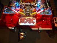 Image # 52358: AC/DC (Let There Be Rock Limited Edition) Transparent Plastic Apron 
(The playfield has been raised in this image. Serial number 234387.)