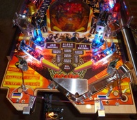 Image # 52359: AC/DC (Let There Be Rock Limited Edition) Apron Removed 
(The playfield has been raised in this image. Serial number 234387.)