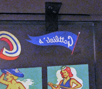 Image # 78805: Cover Girl Backglass - Reverse - Pennant Area 
(The pennant is silkscreened to allow it to be illuminated.)