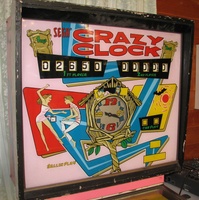 Image # 59690: Crazy Clock Backglass 
(Serial number 0367.)