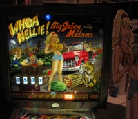 Image # 64770: Whoa Nellie! Big Juicy Melons� Illuminated Backglass 
(Serial number 4030-2. Photographed at Chicago Expo 2011.)