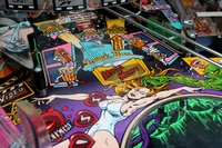 Image # 28843: Creature from the Black Lagoon Playfield Detail Prototype 
(Note that the Kiss inserts are Red on this prototype.)