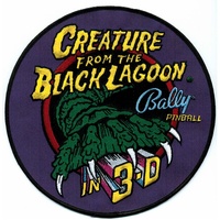 Image # 24323: Creature from the Black Lagoon Embroidered Patch 
(This patch was intended by John Trudeau for Design team jackets.  Fifty were produced, and while the jackets were never produced, most of the patches were put on sweatshirts which Trudeau believes the team did receive. Patch is 8 inches in diameter.)