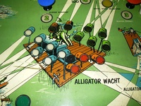 Image # 26676: Alligator Playfield - Detail 
(Alligator Wacht (Watch). Serial number 1109.)