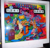 Image # 46272: Crescendo Backglass 
(The backbox on this game has been repainted but is included here to show its structural detail.)