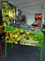 Image # 66029: The Avengers Hulk (Limited Edition) Cabinet - Left 
(The after-factory speakers have been removed from this image. Serial number 238469.)