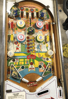 Image # 78451: Cross Town Sample Game - Playfield 
(A thin polycarbonate sheet has been placed on this playfield to protect it from further wear. Serial number 01017 S.)