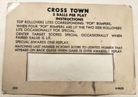 Image # 78471: Cross Town Sample Game - Instruction Card 
(From the game with serial number 01017 S.)