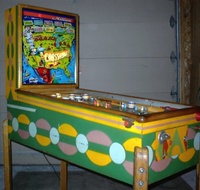 Image # 22721: Crossroads Cabinet - Left 
(The coin door is not original to this game. It is from Gottlieb's 'The 4 Horsemen' of 1950.)