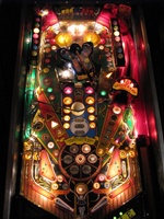 Image # 47837: Cue Ball Wizard Illuminated Playfield 
(The center plastic belonging under the pivoting ball shooter is missing from this game.)