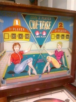 Image # 61329: Cue-Tease Illuminated Backglass 
(This cabinet has been repainted but is included to show its other features.)