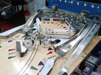 Image # 64054: Wrestlemania (Pro) Whitewood Upper Playfield 
(The top level playfield above the raised ring level and with the five rollover lanes is a sheet of steel.)