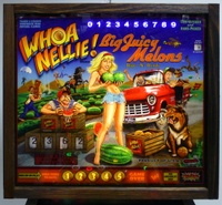 Image # 66034: Whoa Nellie! Big Juicy Melons� Illuminated Backglass 
(This backbox was placed into lamp test mode to illuminate all of the lamps simultaneously.)
