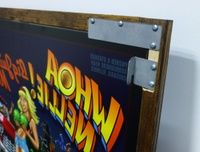 Image # 65418: Whoa Nellie! Big Juicy Melons� Backglass Frame - Detail 
(The wood frame attaches to the backbox.)