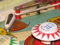 Image # 46378: Alpine Club Left Side Missing Lamp Socket 
(Under the playfield, the flipper end-of-stroke switch required the space where the light socket would be. Serial number 19514.)