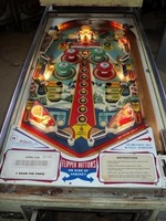Image # 49928: Alpine Club Illuminated Playfield 
(The two white posts below the flippers were added after the game left the factory. Serial number 22236.)