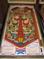 Image # 38352: Alpine Club Playfield 
(The right outlane ball return wireform in this image is not original to this game. Serial number 19514.)