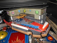 Image # 69390: The Big Lebowski� Pinball (First Model) Elevated Playfield - Garage Open with Car