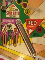 Image # 34770: Dancing Lady Sample Game - Outlane Detail 
(The A-B-C-D playfield outlane artwork of the sample game were changed and recolored for the production game.)