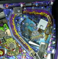 Image # 70151: Aerosmith (Limited Edition) Mini-Playfield 
(Each mini-playfield on the LE version was individually signed by the designer (John, shown here in gold ink). LE number 367 of 500.)