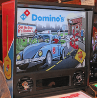 Image # 74301: Domino�s Spectacular Pinball Adventure (Standard Edition) Illuminated Backglass 
(Photographed at the 2016 Texas Pinball Festival.)