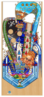 Image # 74590: Thunderbirds Original Playfield Artwork 
(Artist is Federico Barbato.Hand drawn digital painting.Dimensions 20 9/32 inches by 46 29/64 inches.)