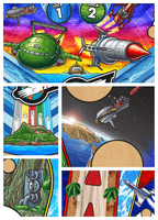 Image # 74591: Thunderbirds Original Playfield Artwork - Detail 
(Artist is Federico Barbato.Hand drawn digital painting.Full playfield dimensions 20 9/32 inches by 46 29/64 inches.)