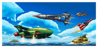 Image # 74592: Thunderbirds Original Cabinet Artwork 
(Artist is Federico Barbato.Hand drawn digital painting.Cabinet side art: Dimensions 52 3/4 inches by 25 13/64 inches.)