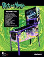 Image # 75125: Rick And Morty (Blood Sucker Edition) Flyer - Front 
(The reverse side of this flyer shows the playfield but with the Standard Edition trim.)