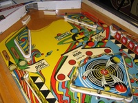 Image # 19654: Dimension Lower Playfield - Downfield View 
(Note the rebound kickers in lower right corner which are not evident in other pictures.)
