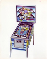 Image # 63123: Dipsy Doodle Promotional Photo - 5-digit Scoring 
(The lower playfield is marked for 4-digit scoring and the pop bumper caps are for 5-digit scoring . This game was likely temporarily assembled to make the photo without regard to this difference.)