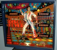 Image # 16645: Disco Fever Illuminated Backglass 
(The upper left corner of backglass indicates Highest Score is presented.)